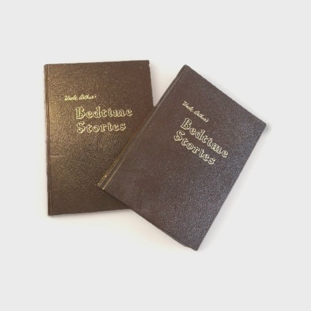 2 Vtg Uncle Arthur's Bedtime Stories Volumes 4 & 10 Imitation Leather Cover 1965